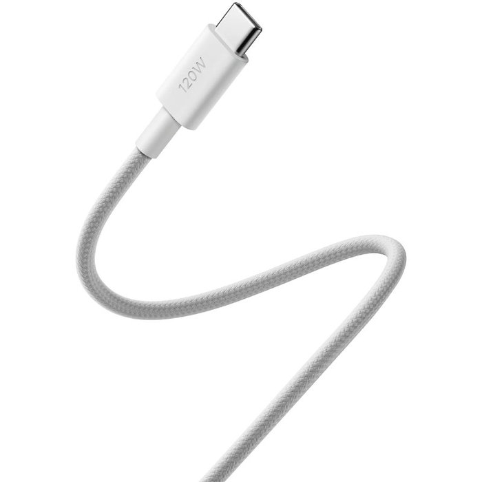 Xiaomi Cable Trenzado USB-C a USB-C 6A 120W 2m Blanco Xiaomi Cable Trenzado USB-C a USB-C 6A 120W 2m Blanco